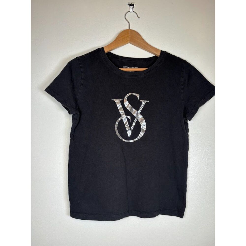 Victoria's Secret Sleepwear black top with silver logo size xs